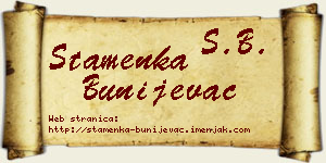 Stamenka Bunijevac vizit kartica